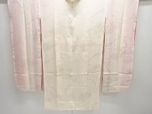 御所車に花模様織り出し単衣振袖用長襦袢